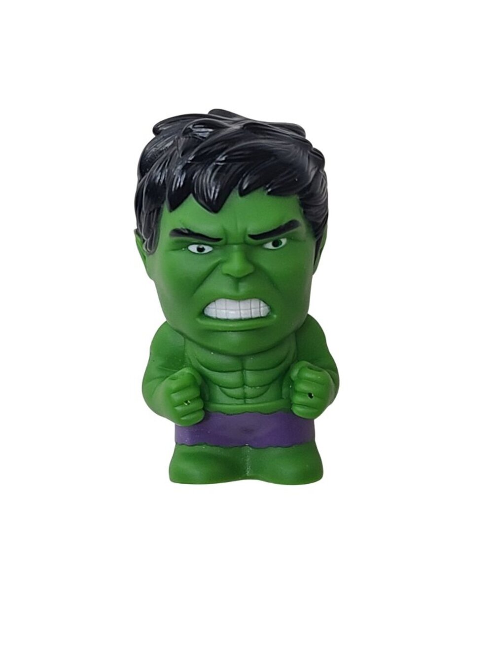 Marvel Incredible Hulk Rubber Squeeze Toy Figure 4" Big Head Purple Shorts